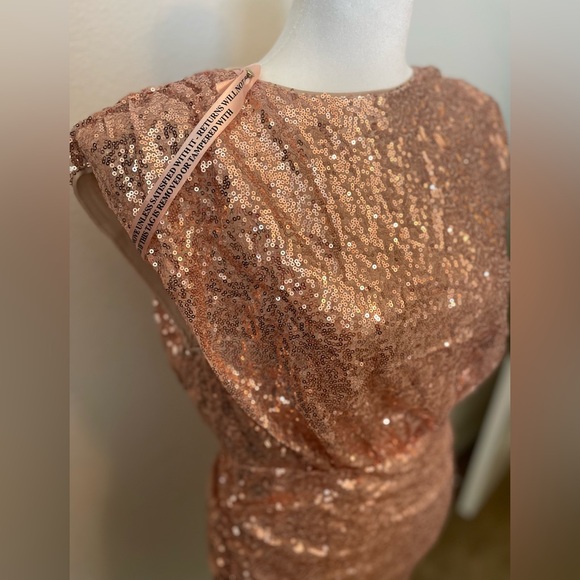 Style of CB Sequin Rose Gold Dress - Picture 2 of 9